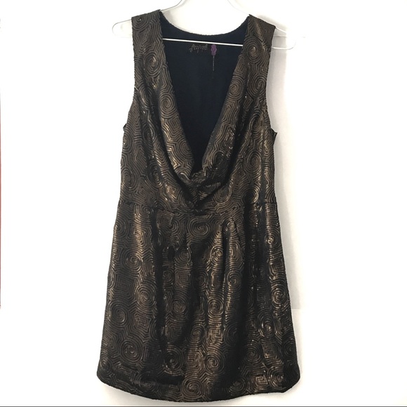 Free People Dresses & Skirts - FREE PEOPLE Navy Blue and Gold Sequin Dress